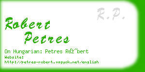 robert petres business card